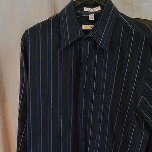 Navy Striped Dress Shirt